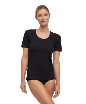 Falke 2-Pack T-Shirt Round-neck Daily Comfort Overhemd Dames Zwart | EOVMSJ-738