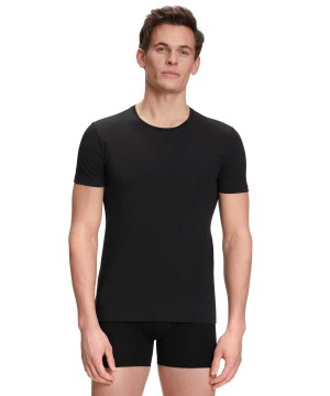 Falke 2-Pack T-Shirt Round-neck Daily Comfort Overhemd Met Korte Mouwen Heren Zwart | BTPMOE-318