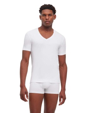 Falke 2-Pack T-Shirt V-neck Daily Comfort Overhemd Met Korte Mouwen Heren Wit | TBCKIZ-637
