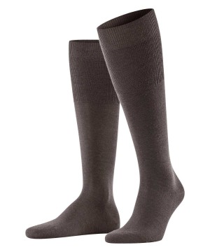 Falke Airport Knee-high Socks Sokken Heren Bruin | QJMPGB-475