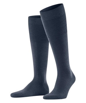 Falke Airport Knee-high Socks Sokken Heren Blauw | DHCIEP-478