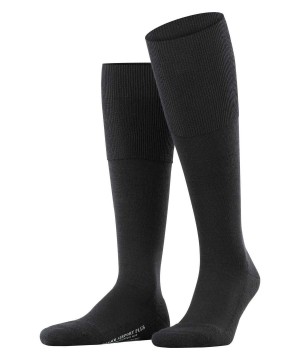 Falke Airport Plus Knee-high Socks Sokken Heren Zwart | FSIDKA-431