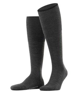 Falke Airport Plus Knee-high Socks Sokken Heren Grijs | DNCLXG-324