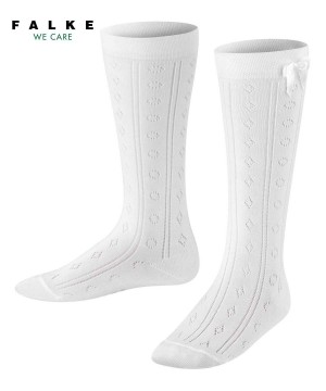 Falke Ajour Knee-high Socks Sokken Kinderen Wit | UAJOIH-056