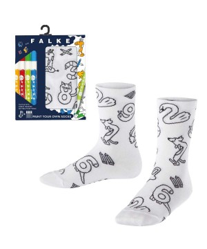 Falke Animal Number Paint Set Socks Sokken Kinderen Wit | KNFSGL-893