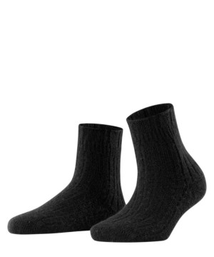 Falke Bedsock Rib House socks Sokken Dames Zwart | IQPLFT-187