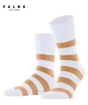 Falke Block Stripe Socks Sokken Dames Wit | COMFWG-862