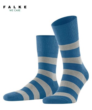 Falke Block Stripe Socks Sokken Heren Blauw | AFCOEL-142