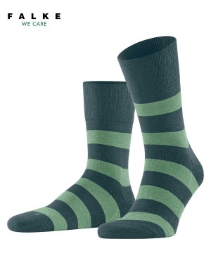 Falke Block Stripe Socks Sokken Heren Groen | WHJVOM-021