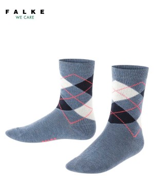 Falke Classic Argyle Socks Sokken Kinderen Blauw | UZCKMV-893