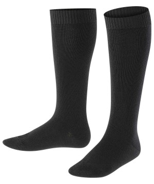 Falke Comfort Wool Knee-high Socks Sokken Kinderen Zwart | IAKFXR-780
