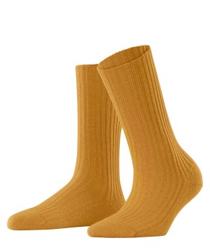 Falke Cosy Wool Boot Socks Sokken Dames Geel | SCZHAK-207