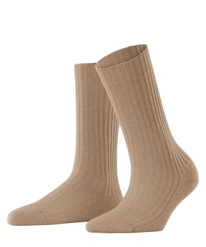 Falke Cosy Wool Boot Socks Sokken Dames Bruin | FIBCVS-092
