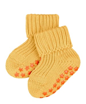 Falke Cotton Catspads House socks Sokken Baby Geel | FRJZBW-104
