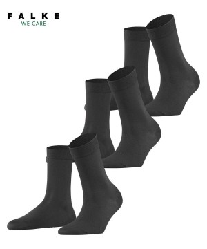 Falke Cotton Touch 3-Pack Socks Sokken Dames Grijs | EJFKBV-864