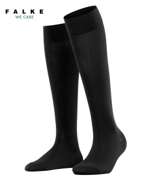 Falke Cotton Touch Knee-high Socks Sokken Dames Zwart | NXCDTL-829