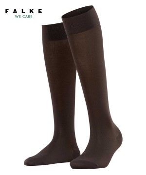 Falke Cotton Touch Knee-high Socks Sokken Dames Bruin | USTDNC-746
