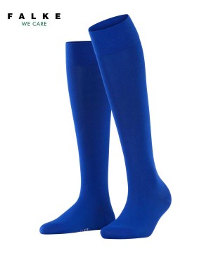 Falke Cotton Touch Knee-high Socks Sokken Dames Blauw | KBGLYT-351