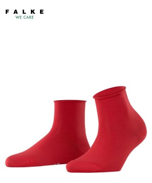 Falke Cotton Touch Short sock Sokken Dames Rood | NSIFDH-091