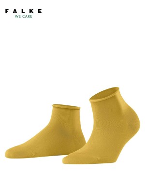 Falke Cotton Touch Short sock Sokken Dames Geel | FDQAMV-273