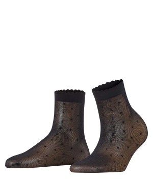 Falke Dot 15 DEN Ankle socks Sokken Dames Zwart | HTMLOB-476