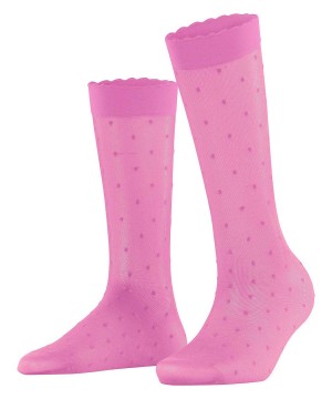 Falke Dot 15 DEN Knee-high Socks Sokken Dames Rood | QZBPVL-238