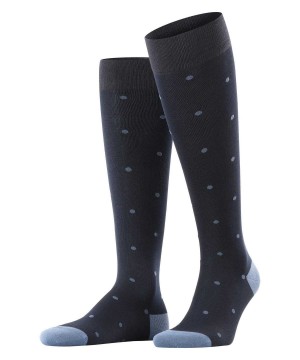 Falke Dot Knee-high Socks Sokken Heren Blauw | GWLRCS-580