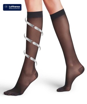 Falke Energize 30 DEN Knee-high Socks Sokken Dames Zwart | YTWCJK-793