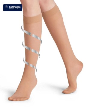 Falke Energize 30 DEN Knee-high Socks Sokken Dames Beige | UVLYWM-548