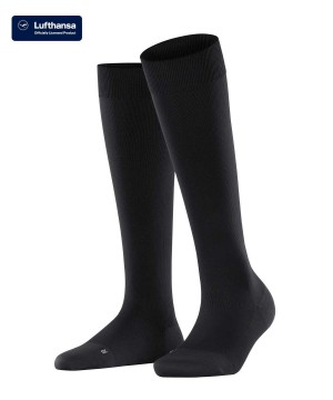Falke Energizer Knee-high Socks Sokken Dames Zwart | HKSNPC-574