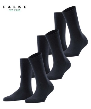 Falke Family 3-Pack Socks Sokken Dames Blauw | LNFZRW-349