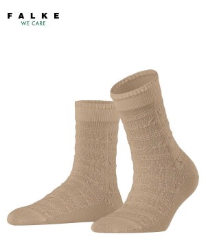 Falke Granny Square Socks Sokken Dames Bruin | NWMRCX-912