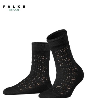 Falke Granny Square Socks Sokken Dames Zwart | RLNZWP-672