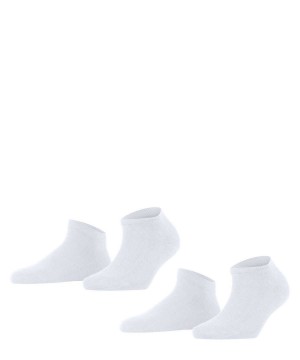 Falke Happy 2-Pack Sneaker socks Sokken Dames Wit | ASYDWK-630