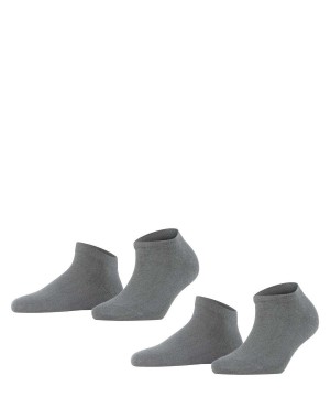 Falke Happy 2-Pack Sneaker socks Sokken Dames Grijs | XDNFMV-954