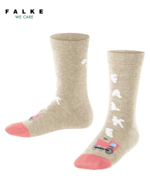 Falke Happy Locomotive Socks Sokken Kinderen Beige | DJKNBH-690