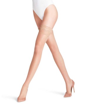 Falke Invisible Deluxe 8 DEN Stay-ups Thigh Highs Dames Bruin | UFKPQM-658