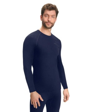 Falke Long sleeve shirt Maximum Warm Long Sleeve T-Shirts Heren Blauw | KITWZN-135