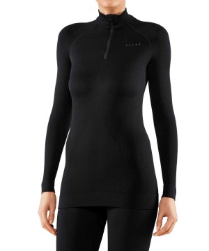 Falke Long sleeve shirt Maximum Warm Overhemd Met Lange Mouwen Dames Zwart | AFIJXT-194