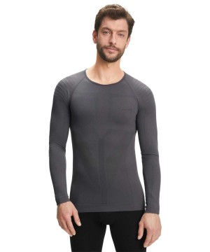 Falke Long sleeve shirt Warm Long Sleeve T-Shirts Heren Zwart | SNLRAG-813