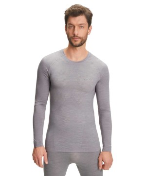 Falke Long sleeve shirt Wool-Tech Light Long Sleeve T-Shirts Heren Grijs | VONMRB-430