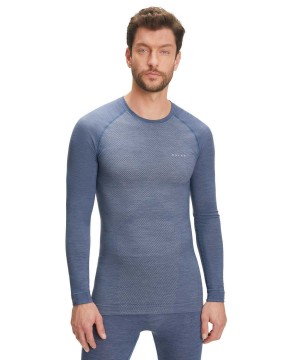 Falke Long sleeve shirt Wool-Tech Light Long Sleeve T-Shirts Heren Blauw | JZEIRD-125