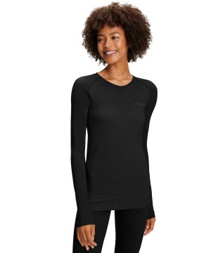Falke Long sleeve shirt Wool-Tech Light Overhemd Met Lange Mouwen Dames Zwart | LQICBY-374