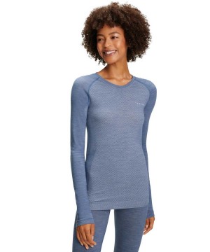 Falke Long sleeve shirt Wool-Tech Light Overhemd Met Lange Mouwen Dames Blauw | TRSMXW-934