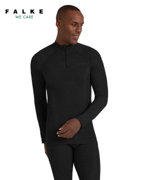 Falke Long sleeve shirt Wool-Tech Long Sleeve T-Shirts Heren Zwart | NTKQUE-230