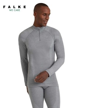 Falke Long sleeve shirt Wool-Tech Long Sleeve T-Shirts Heren Grijs | TVZASK-265