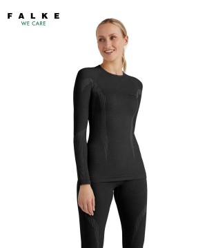 Falke Long sleeve shirt Wool-Tech Overhemd Met Lange Mouwen Dames Zwart | IPWYCZ-729