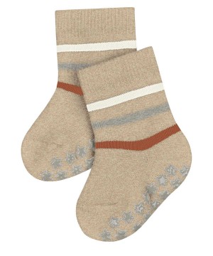 Falke Multi Stripe House socks Sokken Baby Beige | SOVMHR-125