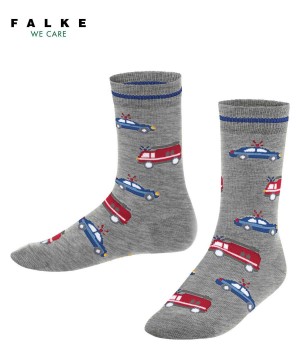 Falke Police and Fire Cars Socks Sokken Kinderen Grijs | QDBFSU-670