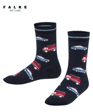 Falke Police and Fire Cars Socks Sokken Kinderen Blauw | CFZKDA-862